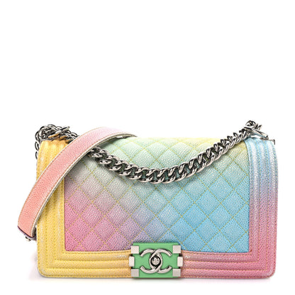 Chanel Caviar Quilted Medium Cuba Rainbow Boy Flap Multicolor 1 of 10