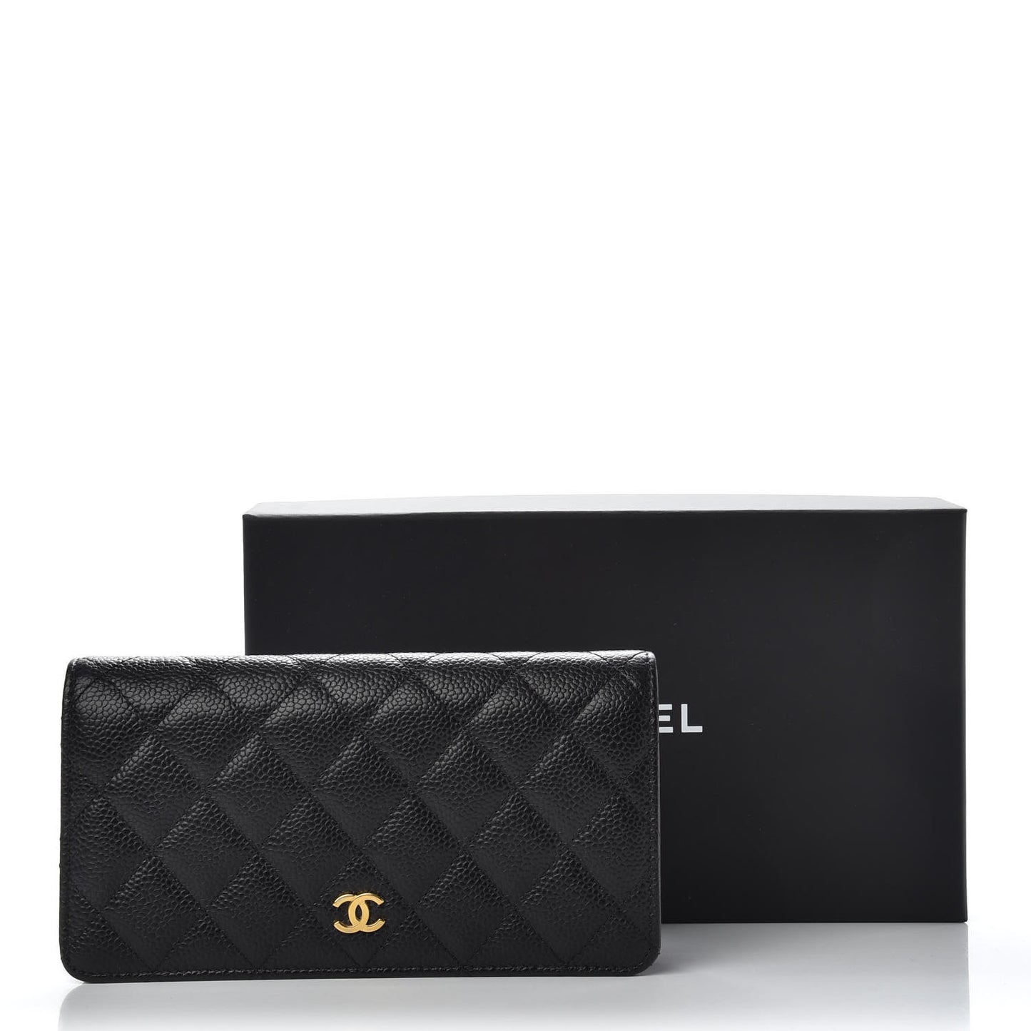 Caviar Quilted Yen Wallet Black