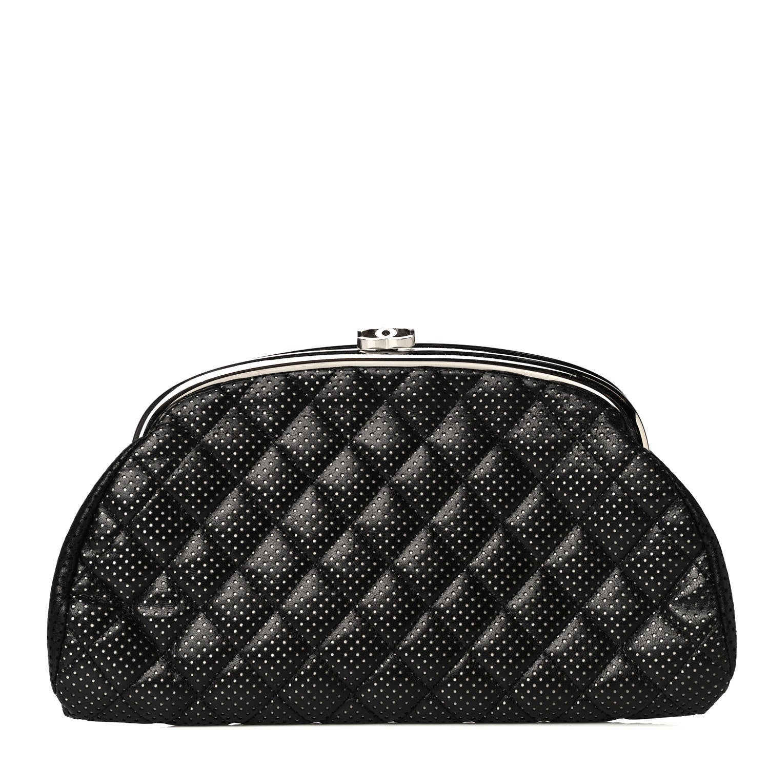 Chanel Lambskin Perforated Timeless Clutch Black 1 of 7