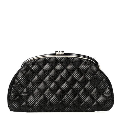 Chanel Lambskin Perforated Timeless Clutch Black 1 of 7