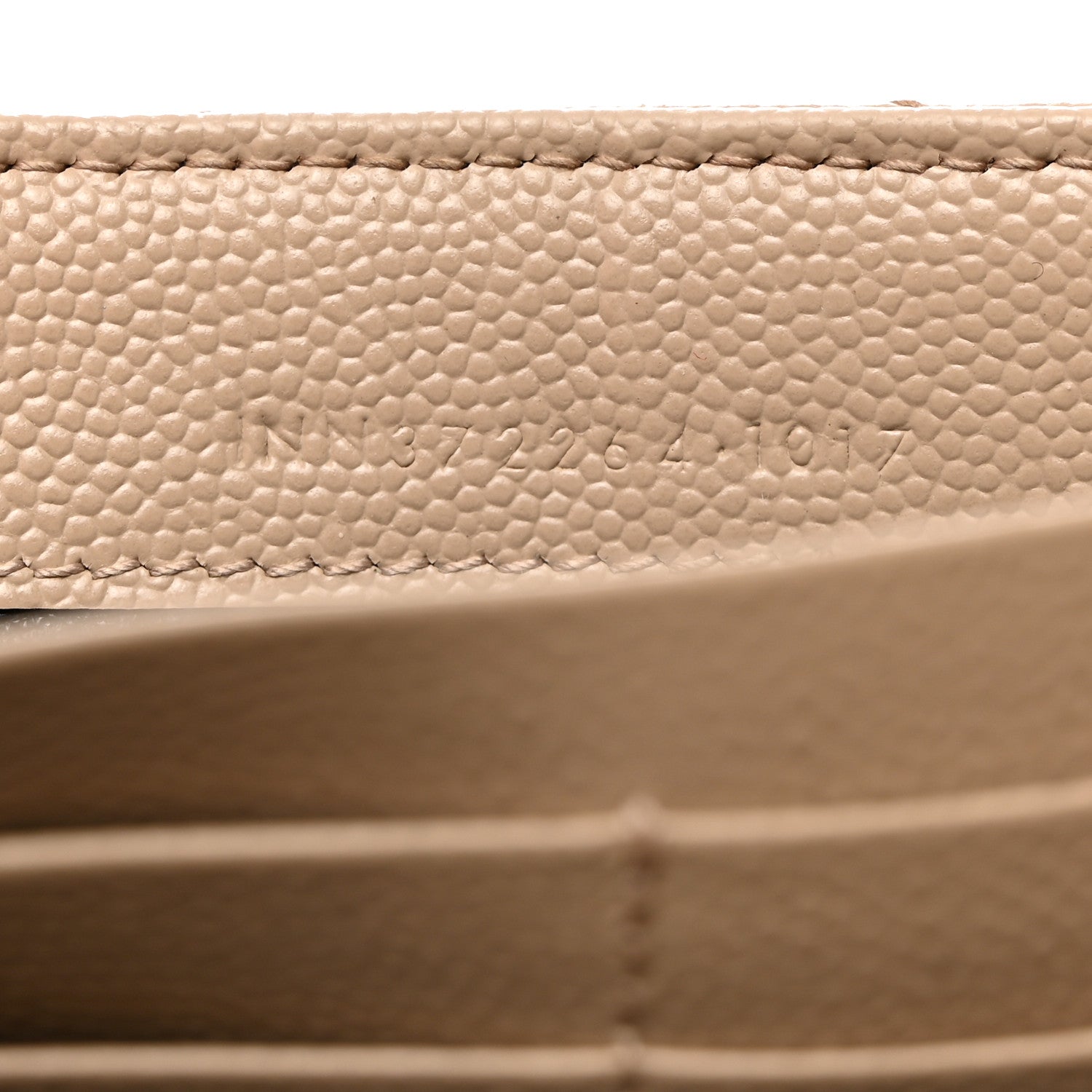 Saint Laurent Grain De Poudre Matelasse Chevron Monogram Flap Wallet Dark Beige 7 of 10