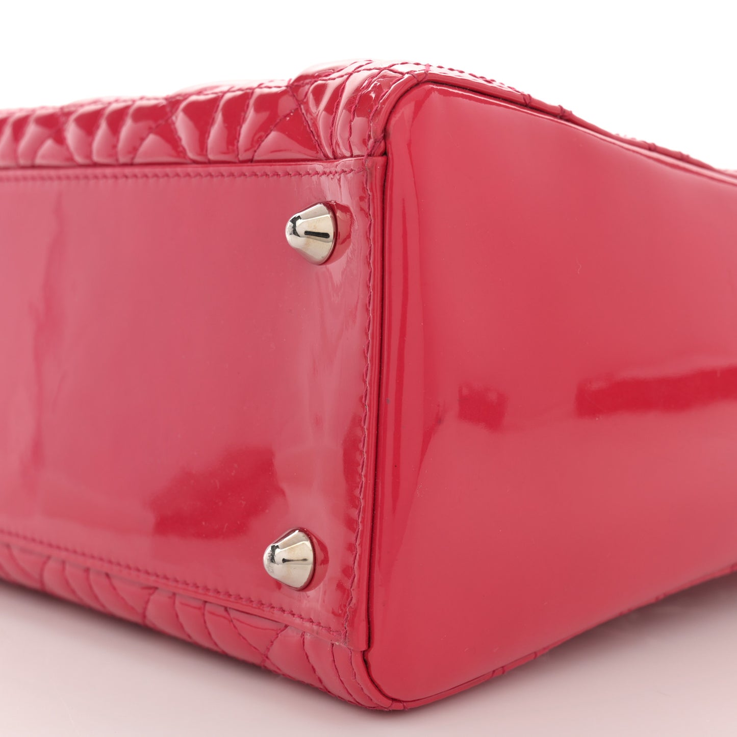 Patent Cannage Large Lady Dior Fuchsia