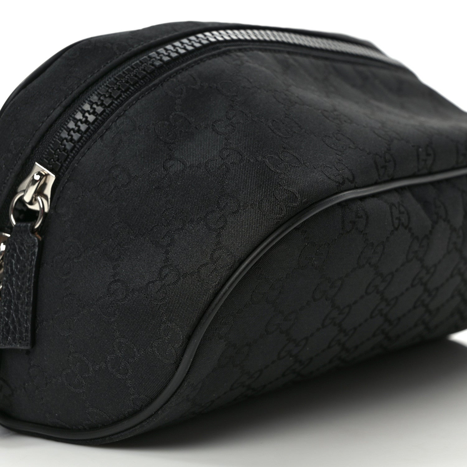 Gucci Nylon Monogram Fanny Pack Belt Bag Black 8 of 9