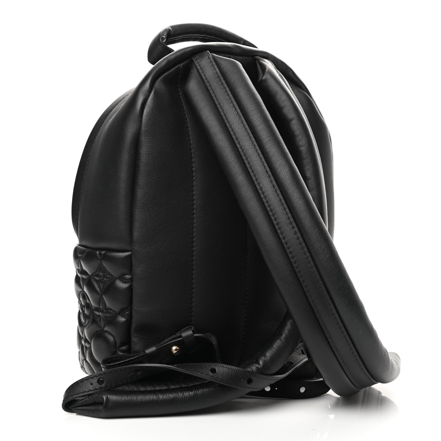 Louis Vuitton Lambskin Flower Quilted Palm Springs Backpack PM Black 3 of 10