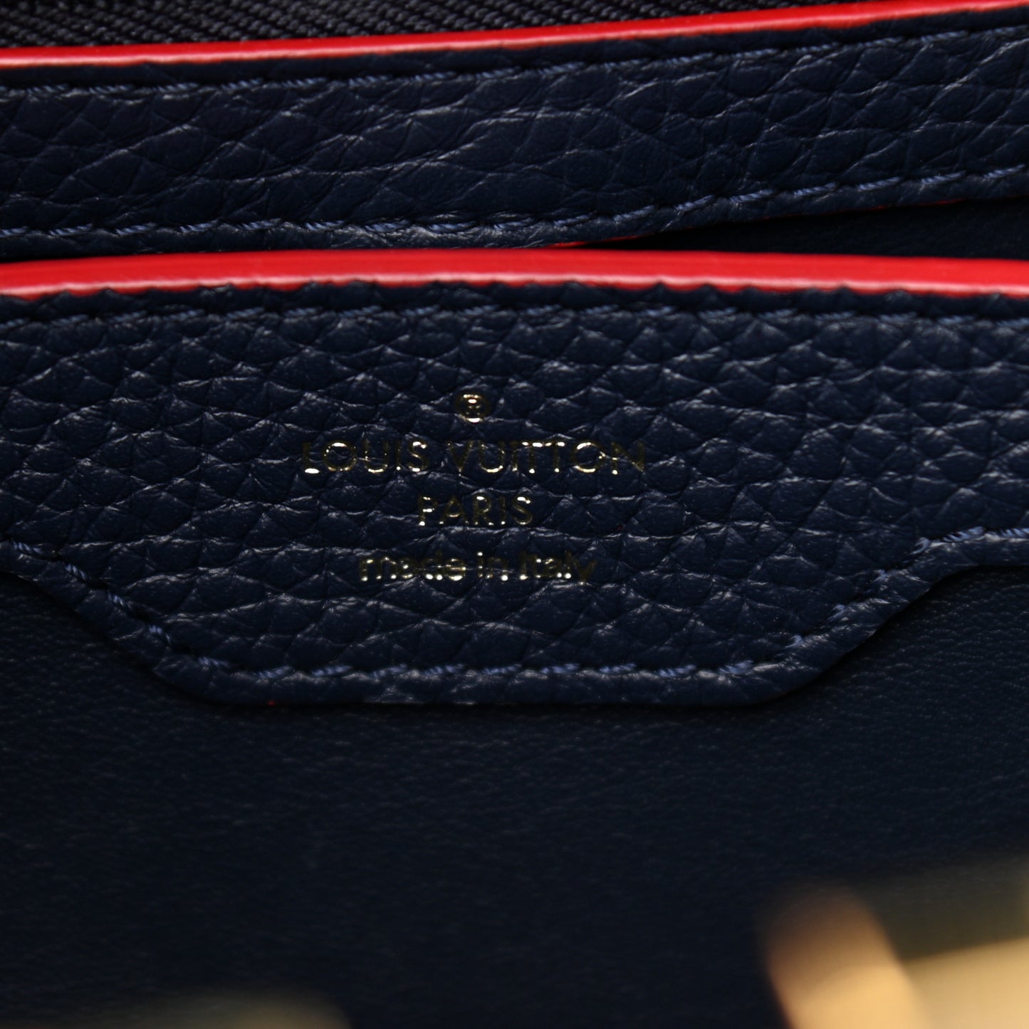 Taurillon Capucines PM Marine Rouge