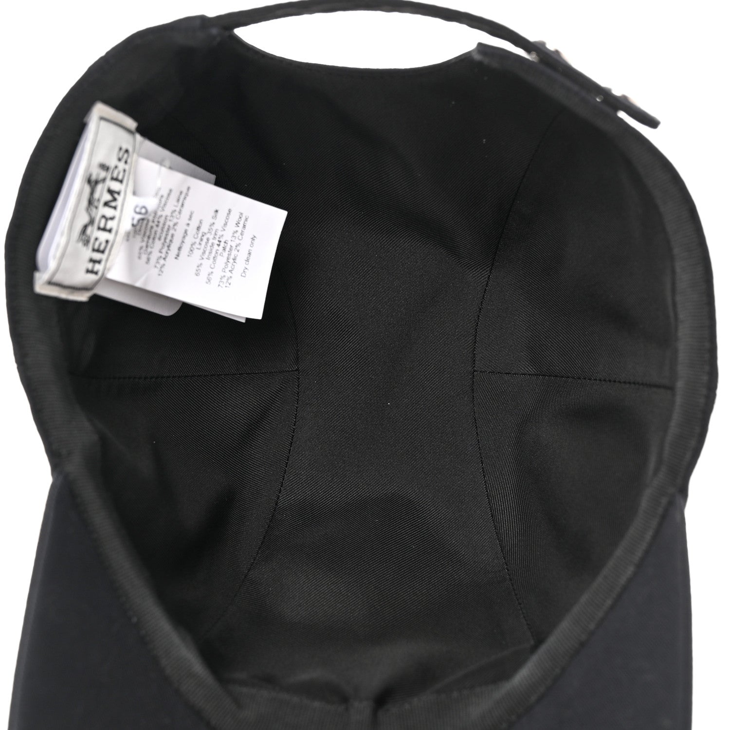 Hermes Cotton Davis H Sellier Cap 56 Black 7 of 9