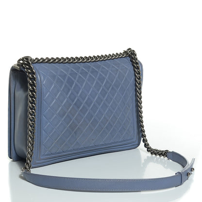 Chanel Lambskin Quilted Large Boy Flap Light Blue 3 of 10
