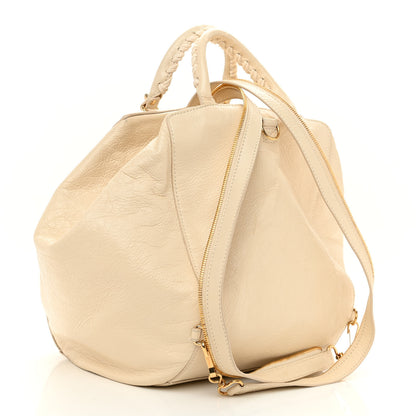Balenciaga Agneau Giant 12 Gold Hardware Zip Traveler Backpack Blanc Creme Light Craie 2 of 10