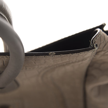 Celine Nubuck Crocodile Embossed Large Phantom Luggage Grey 11 of 16