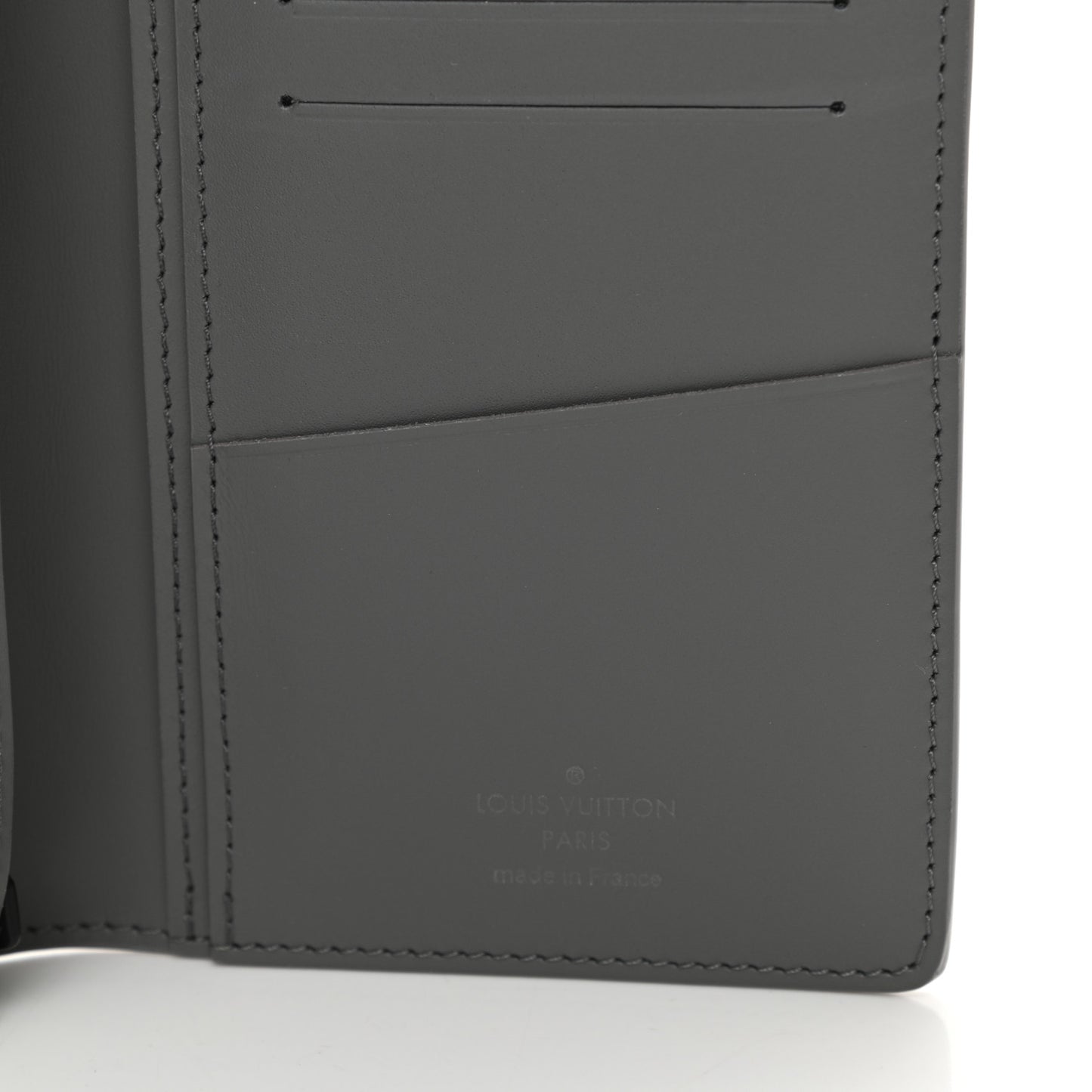 Calfskin Monogram Shadow Brazza Wallet Anthracite Gray