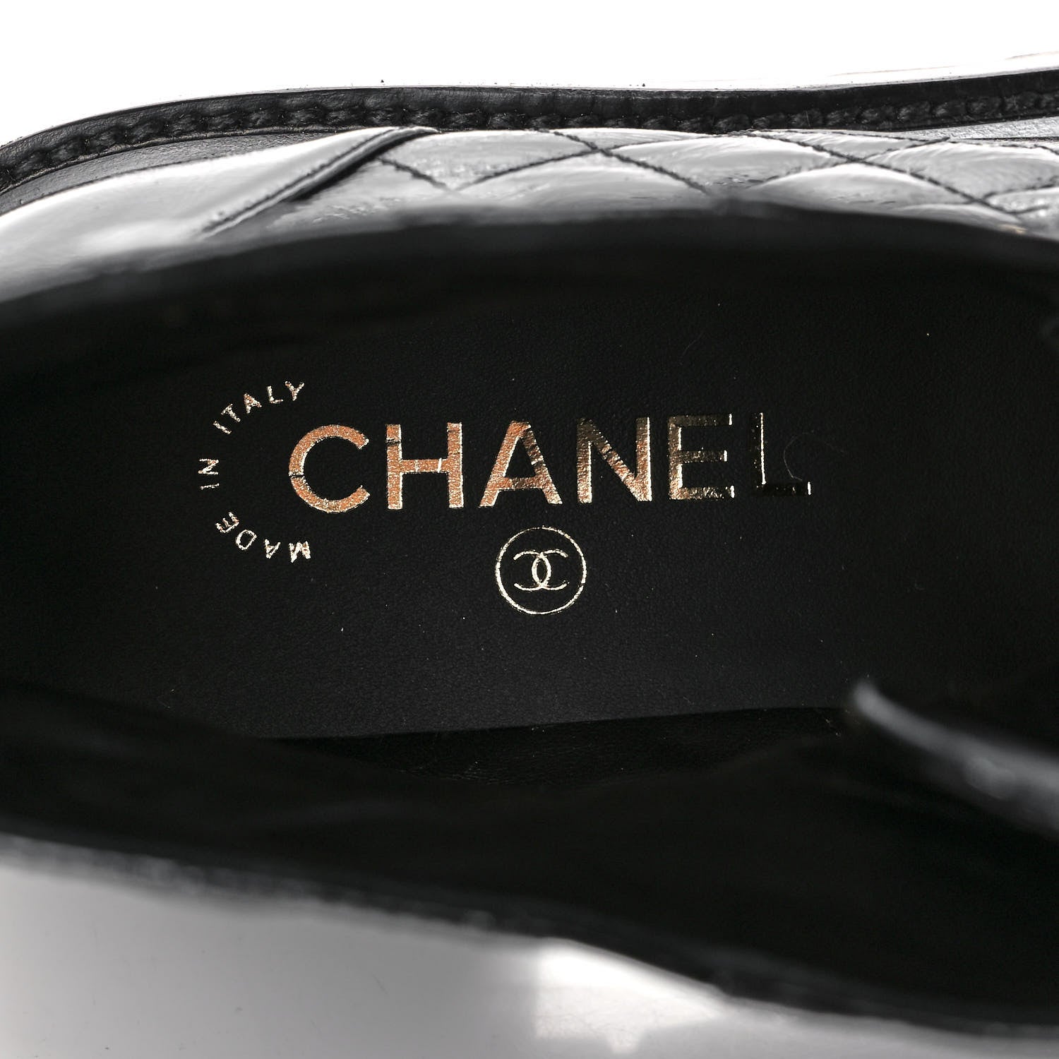 Chanel Shiny Calfskin Quilted Lace Up Combat Boots 39.5 Black 8 of 9
