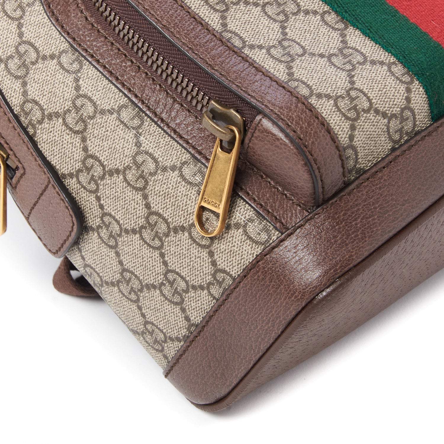 Gucci GG Supreme Monogram Calfskin Web Small Ophidia Day Backpack Beige Ebony New Acero 8 of 9