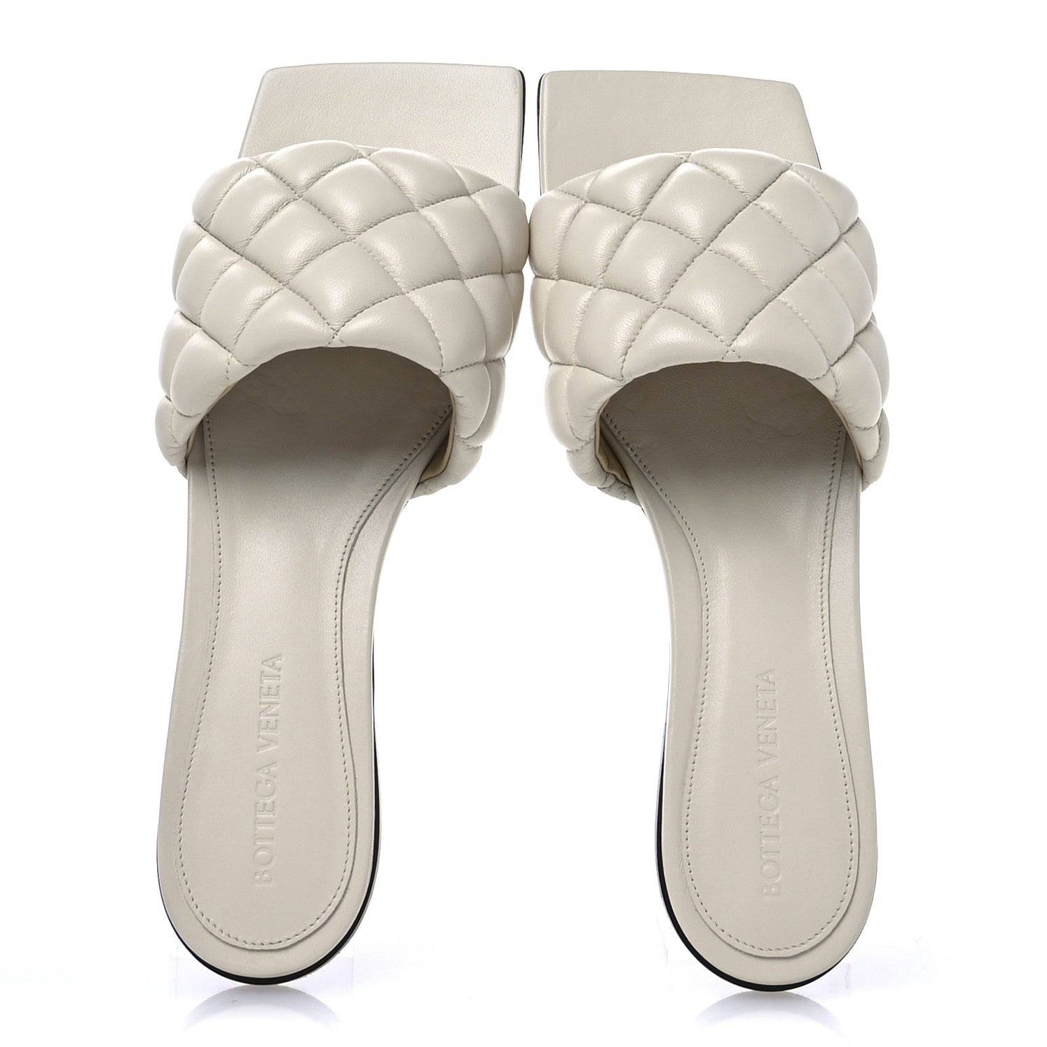 Bottega Veneta Nappa Matelasse Padded Flat Sandals 37 Sea Salt 2 of 8