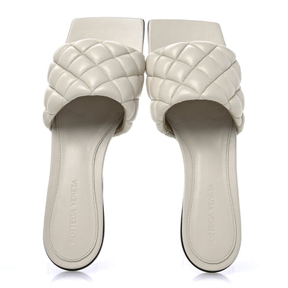 Bottega Veneta Nappa Matelasse Padded Flat Sandals 37 Sea Salt 2 of 8