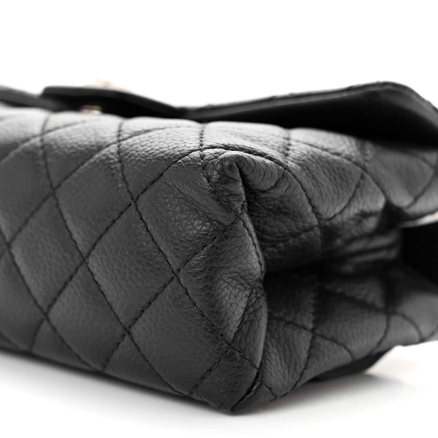 Grained Calfskin Quilted 2.55 Reissue Flap Belt Bag Clutch Black