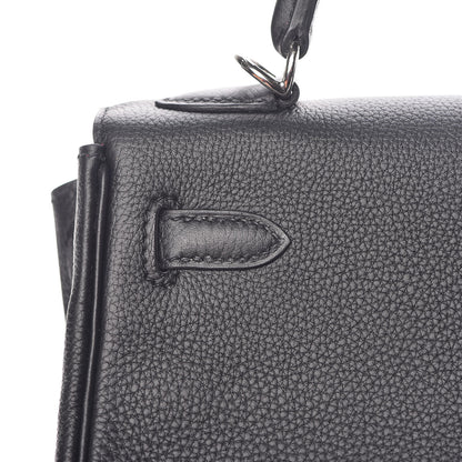 Hermes Togo Horseshoe Kelly Retourne 25 Black Magnolia 23 of 41