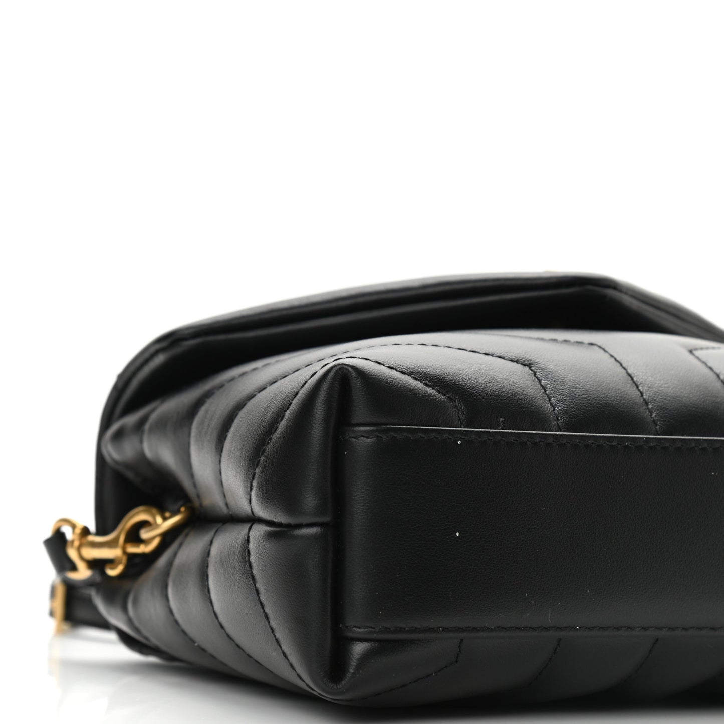 Calfskin Y Quilted Monogram Toy Loulou Crossbody Bag Black