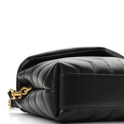 Saint Laurent Calfskin Y Quilted Monogram Toy Loulou Crossbody Bag Black 9 of 11