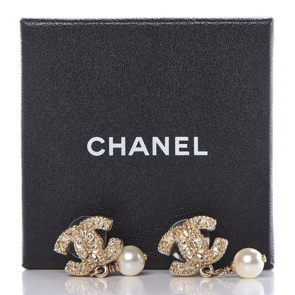 Chanel Pearl CC Drop Earrings Gold 5 of 5