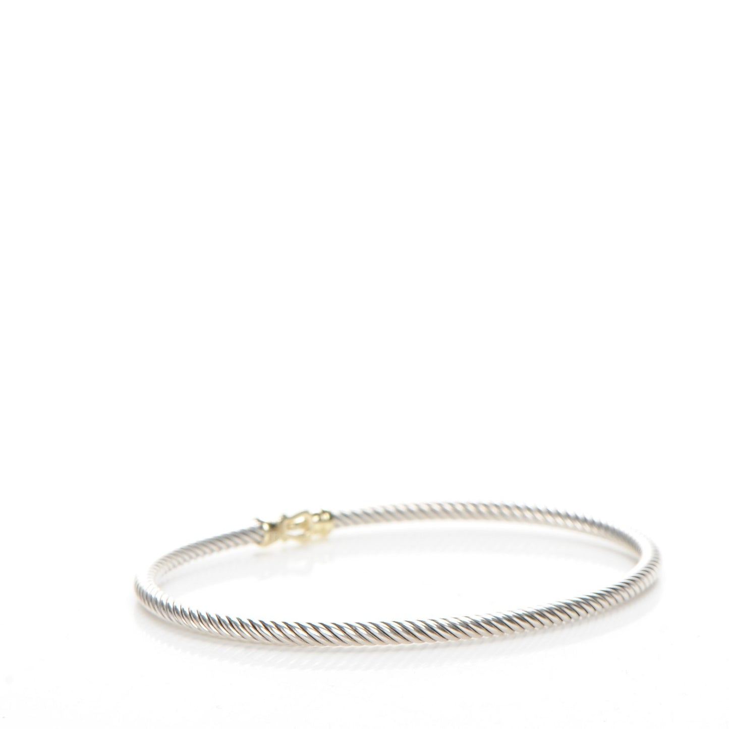 Sterling Silver 18K Yellow Gold 3mm Cable Buckle Bracelet