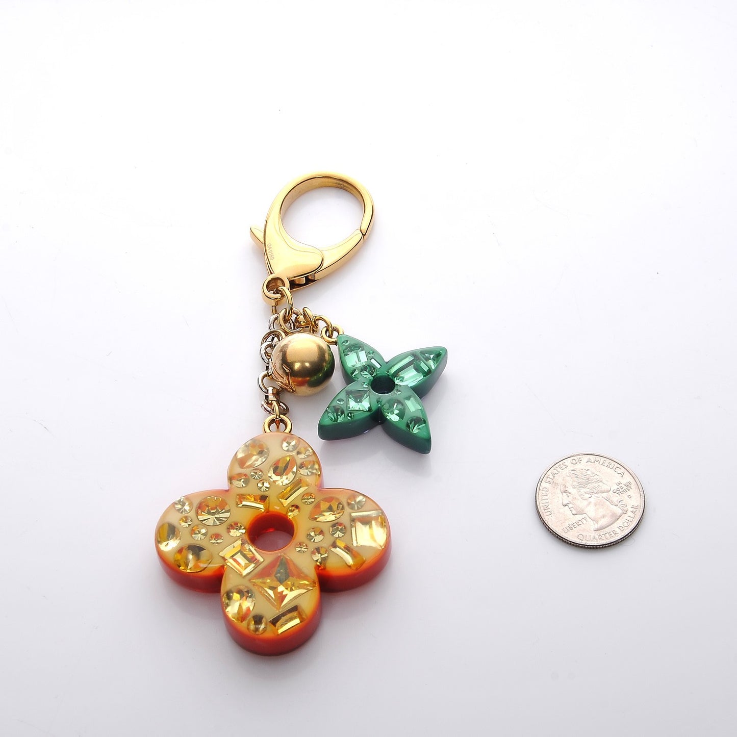 Resin Strass Glam Flower Bag Charm Multicolor