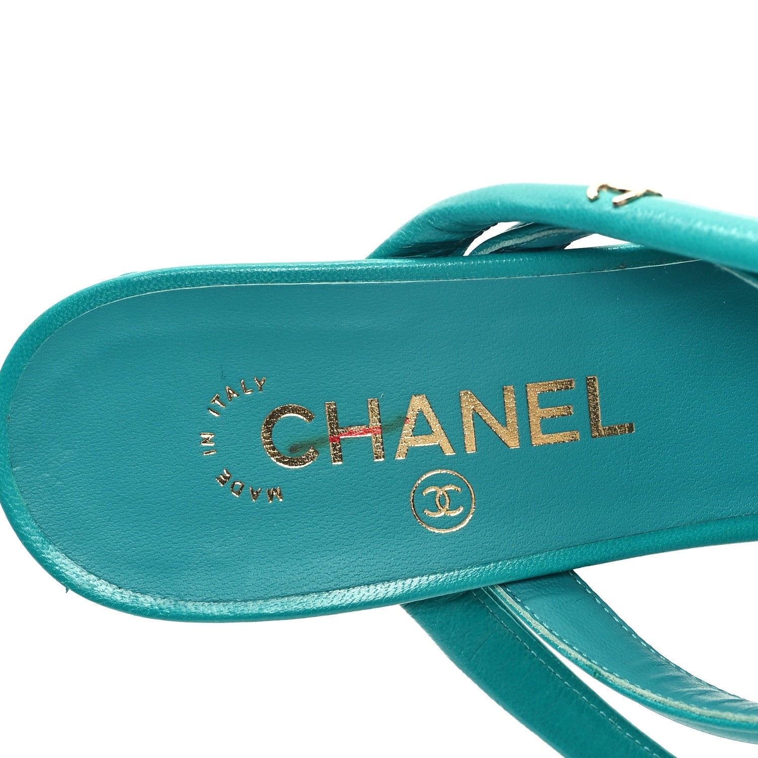 Chanel Goatskin Parthenon Platform Sandals 39.5 Turquoise 7 of 9