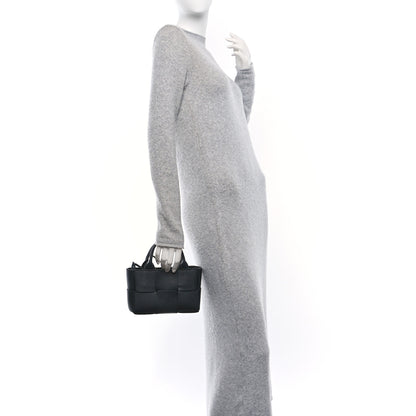 Bottega Veneta Grained Calfskin Maxi Intrecciato Mini Arco Tote Black 2 of 10