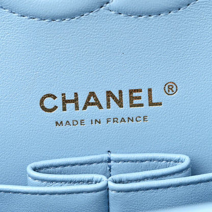 Chanel Caviar Quilted Medium Double Flap Light Blue 6 of 10
