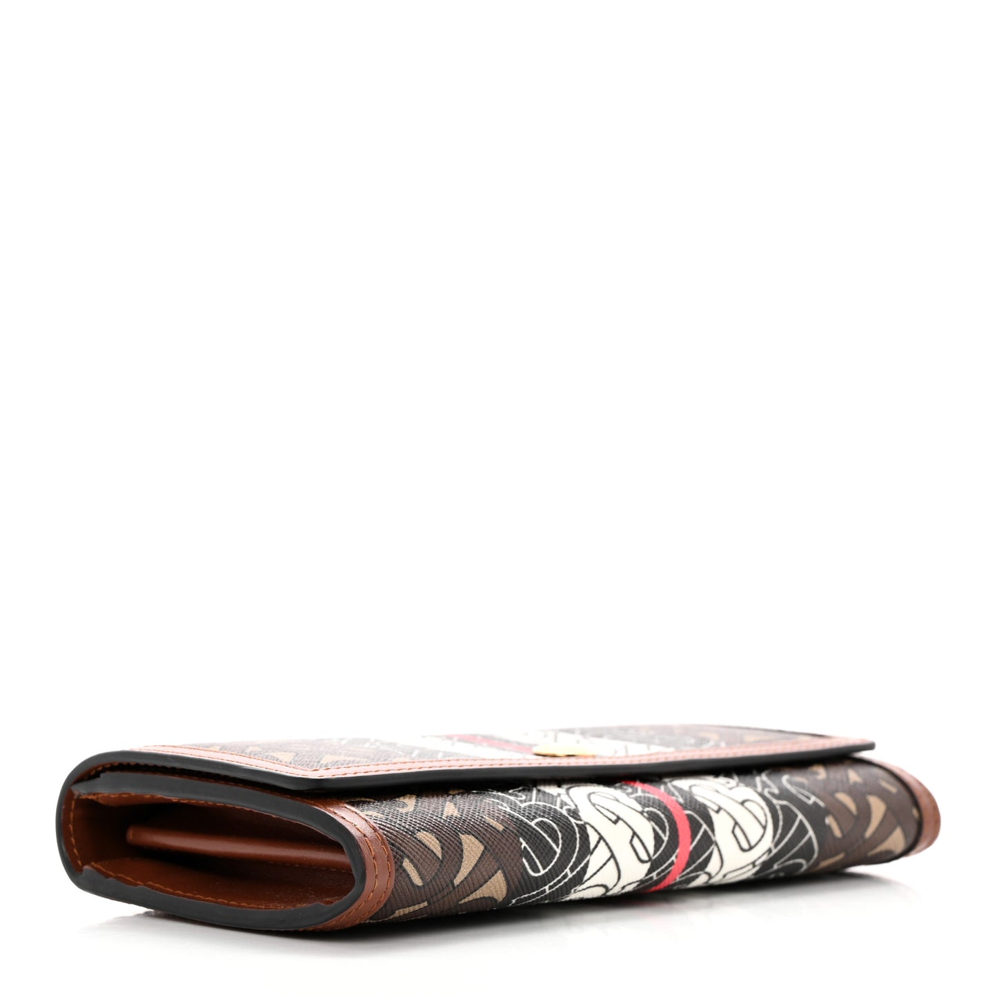 E-Canvas Monogram Stripe Continental Wallet Bridle Brown