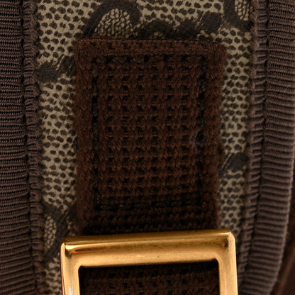Gucci GG Supreme Monogram Textured Dollar Calfskin Web Small Ophidia Day Backpack Beige Ebony Fluorescent Fuchsia 13 of 14