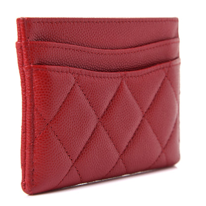 Chanel Caviar Quilted Card Holder Red 3 of 10