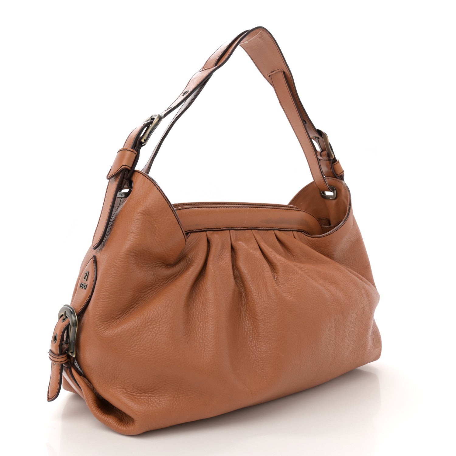 Fendi Grained Calfskin Doctor B Hobo Bag Cognac 2 of 16