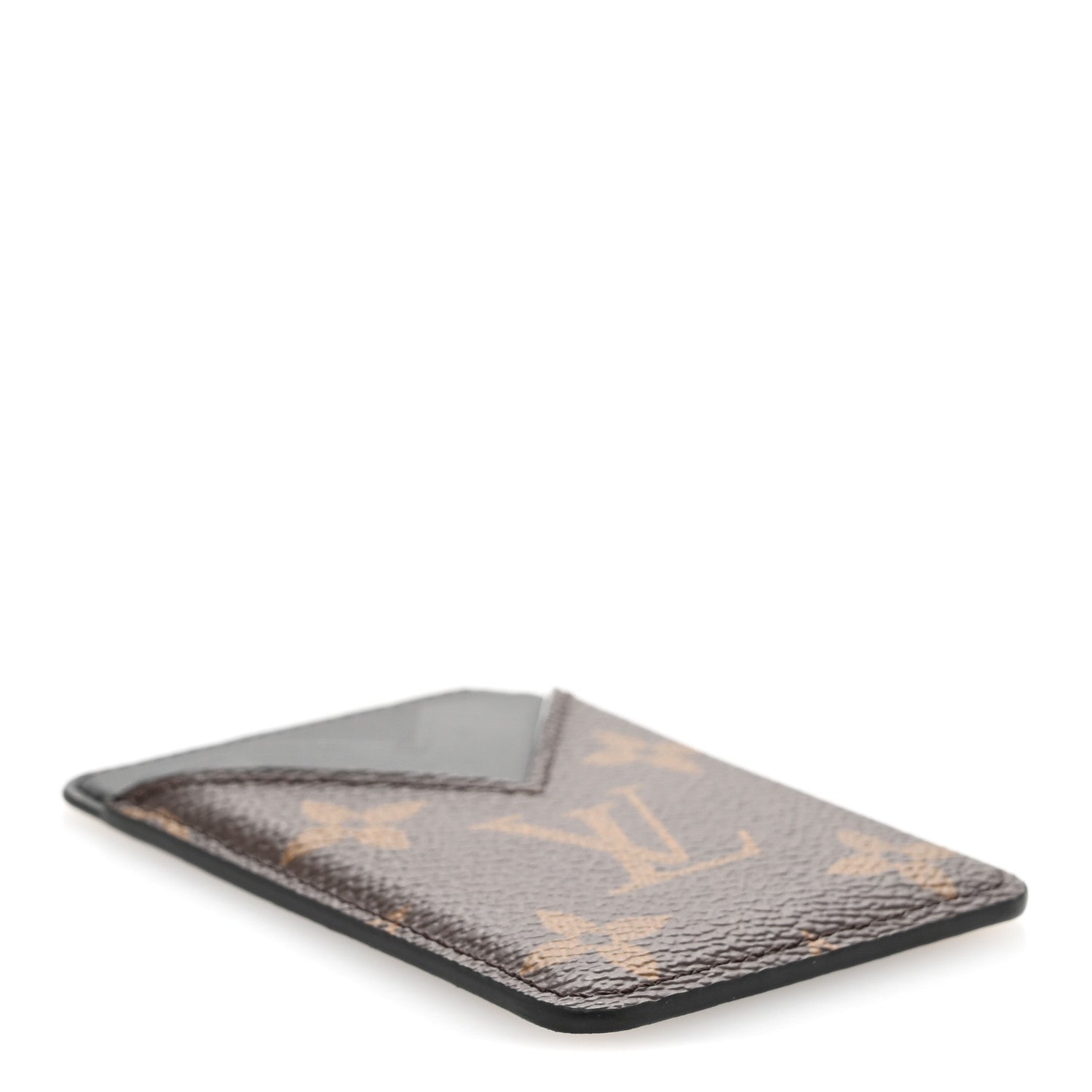 Louis Vuitton Monogram Macassar Magnetic Card Holder Black 4 of 8