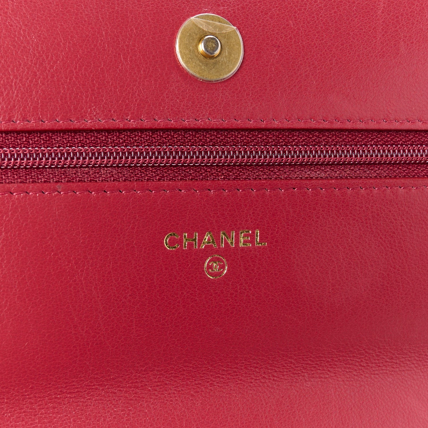 Chanel Shiny Goatskin Quilted Chanel 19 Wallet On Chain WOC Rouge 6 of 12