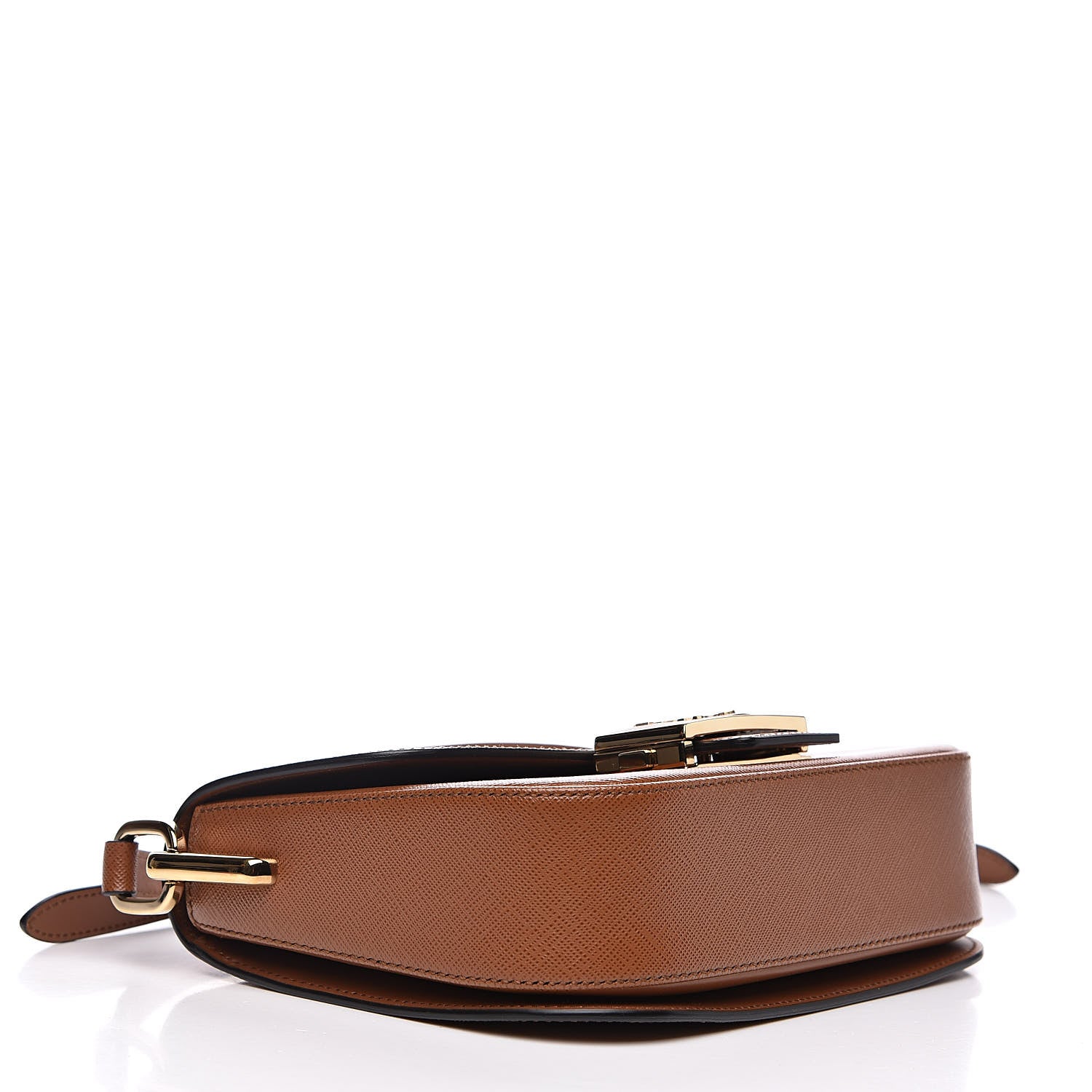 Prada Saffiano Lux Embleme Flap Shoulder Bag Cognac 4 of 8