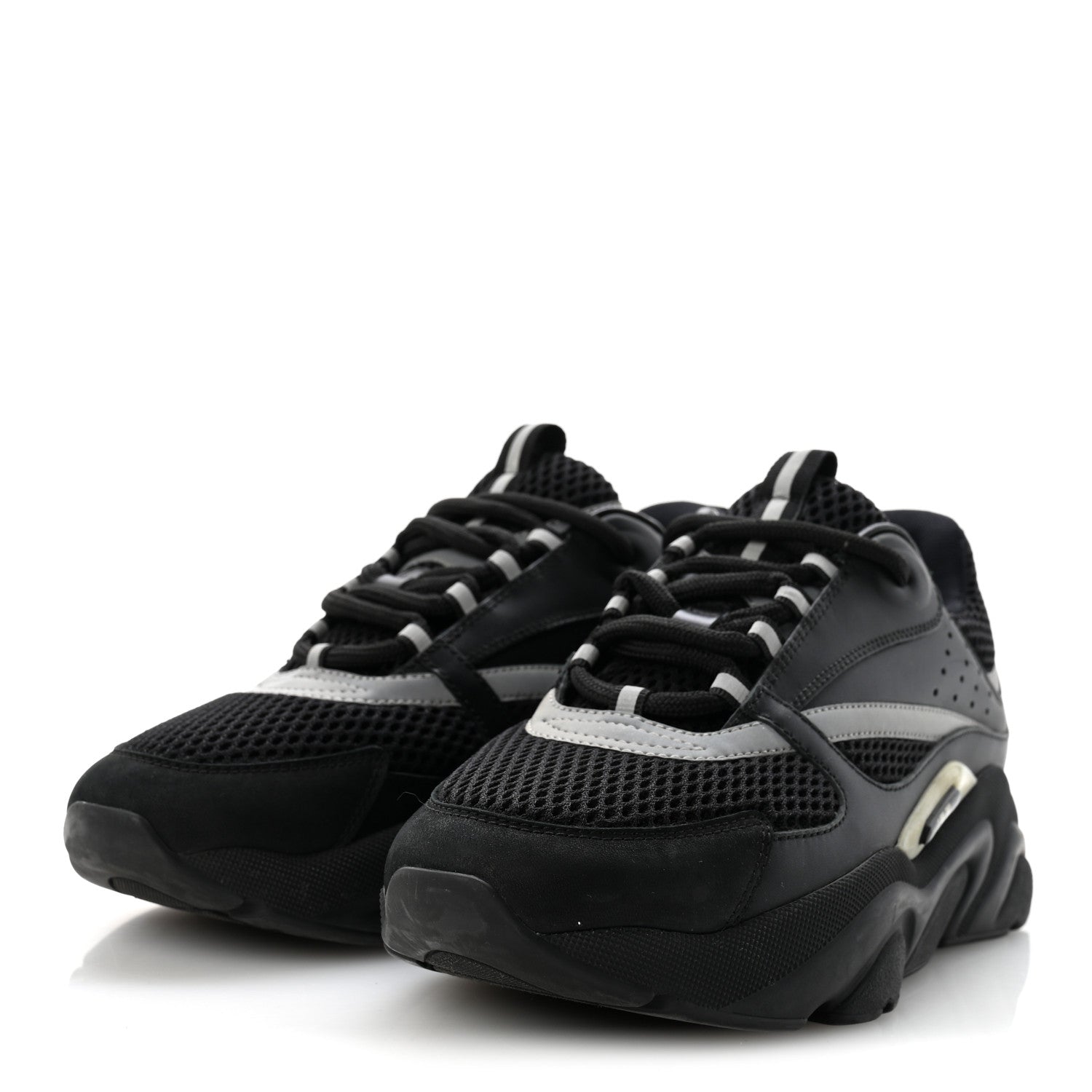 Christian Dior Technical Mesh Calfskin Mens B22 Sneakers 40 Black 4 of 9