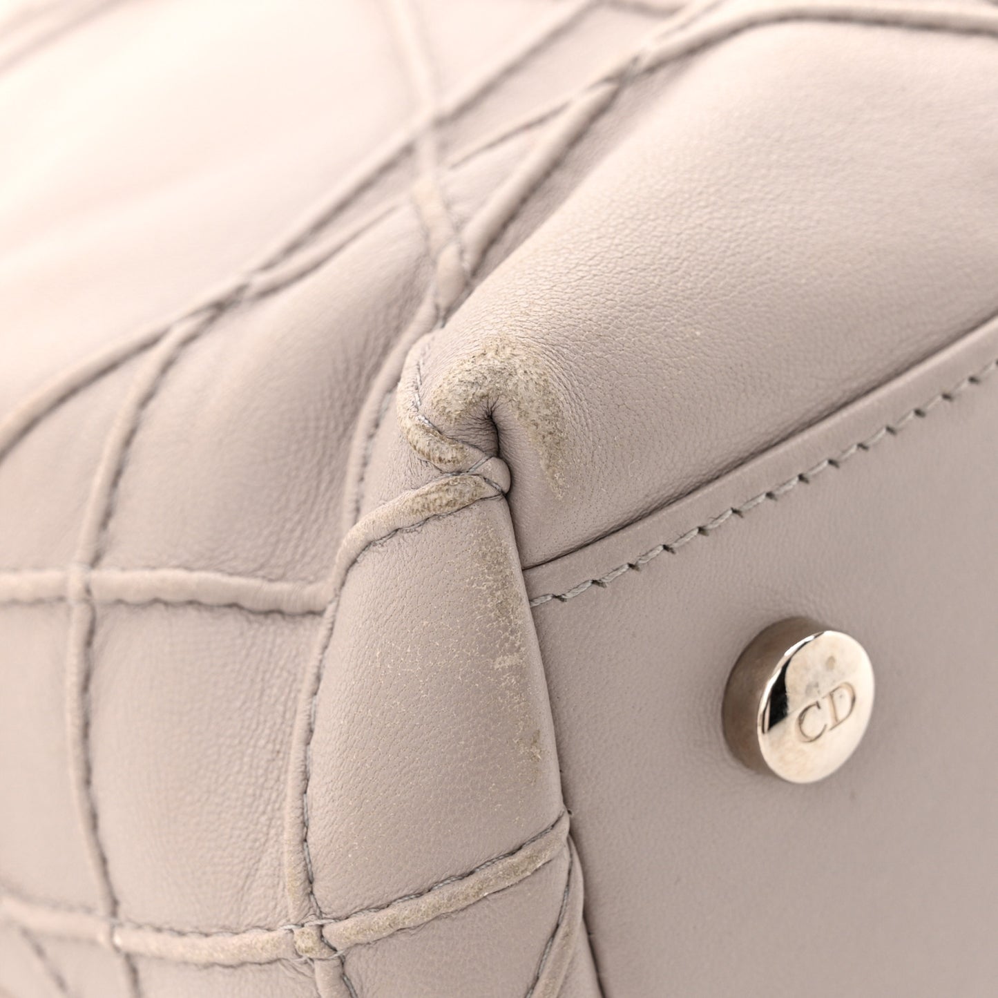 Lambskin Cannage Medium Granville Tote Grey