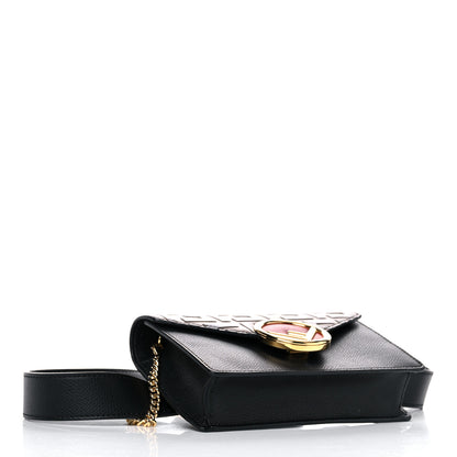 Fendi Vitello Cruise F is Fendi Bi-Color FF 1974 Embossed Envelope Belt Bag Maya Black 4 of 16