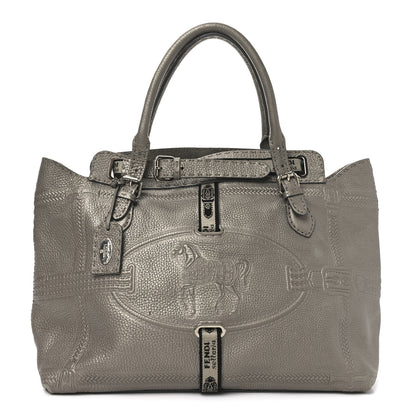Fendi Cuoio Romano Selleria Large Villa Borghese Tote Peltro 1 of 11