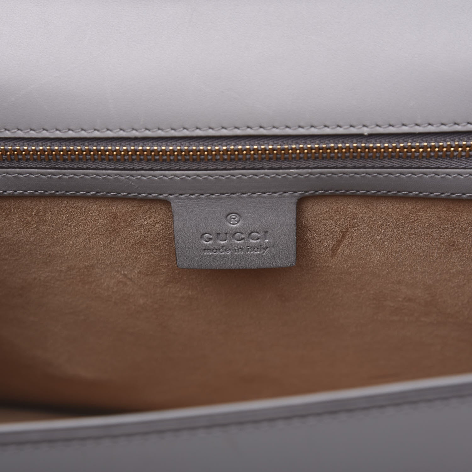 Gucci Calfskin Emboridered Medium Sylvie Top Handle Bag Deep Grey Multicolor 5 of 13