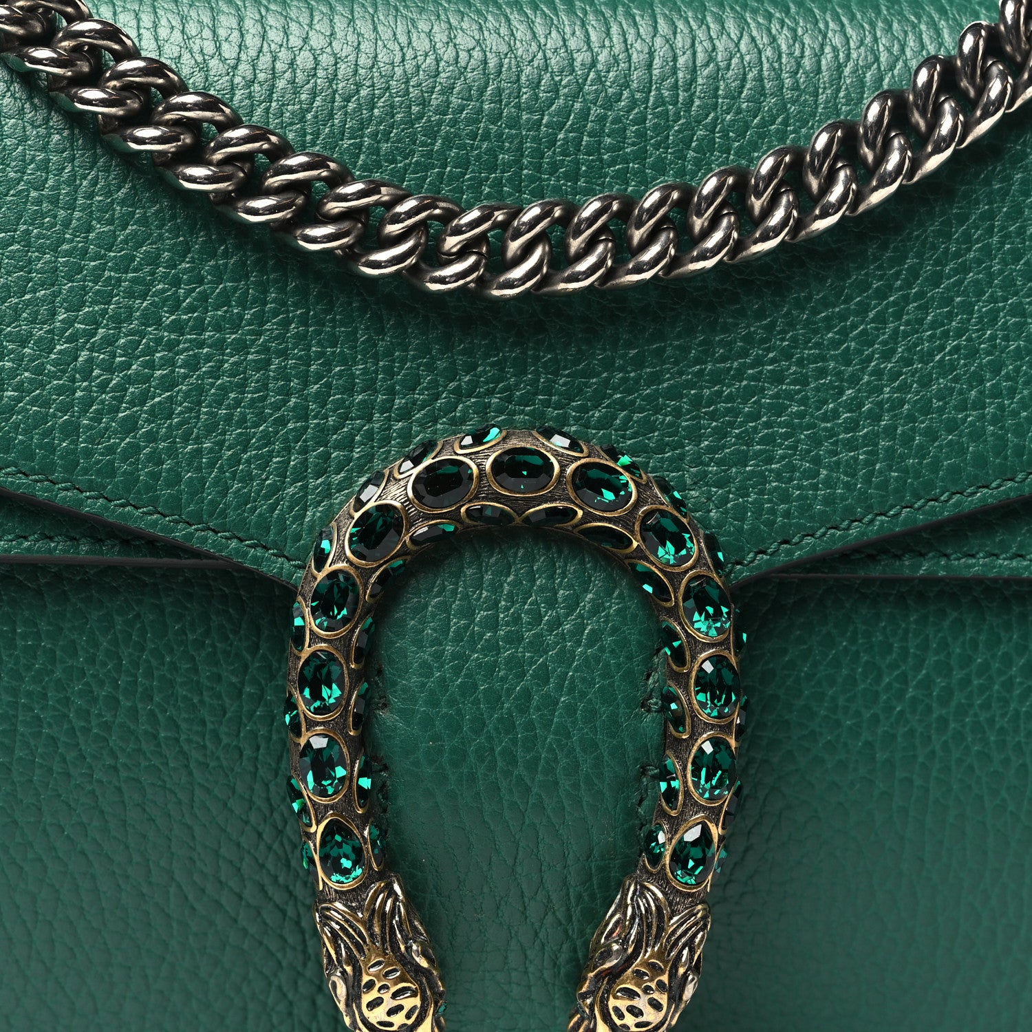 Gucci Pebbled Calfskin Small Dionysus Shoulder Bag Emerald 8 of 10