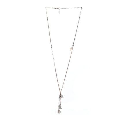 Chanel Crystal Pearl CC Moon Star Drop Necklace Gold 2 of 4