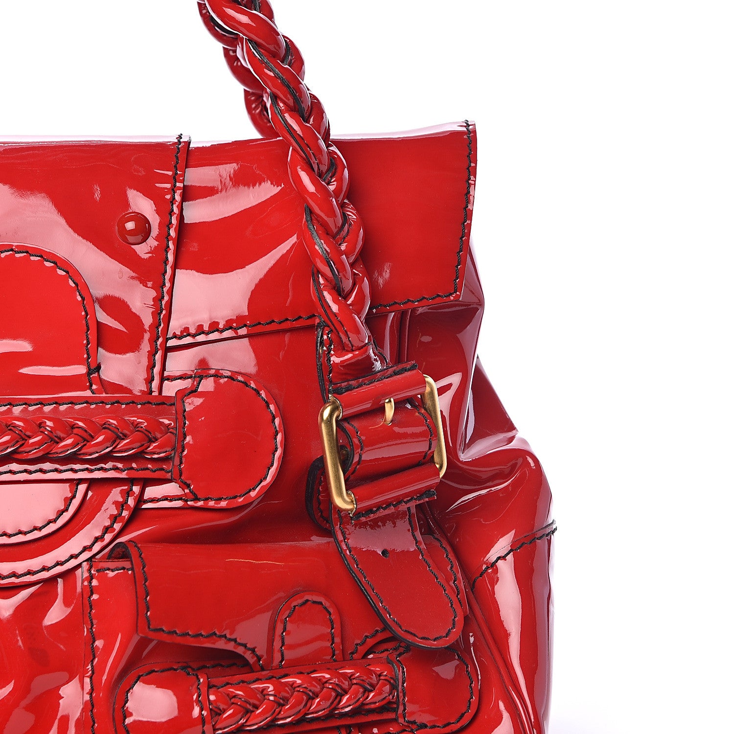 Valentino Garavani Patent Large Histoire Red 8 of 12