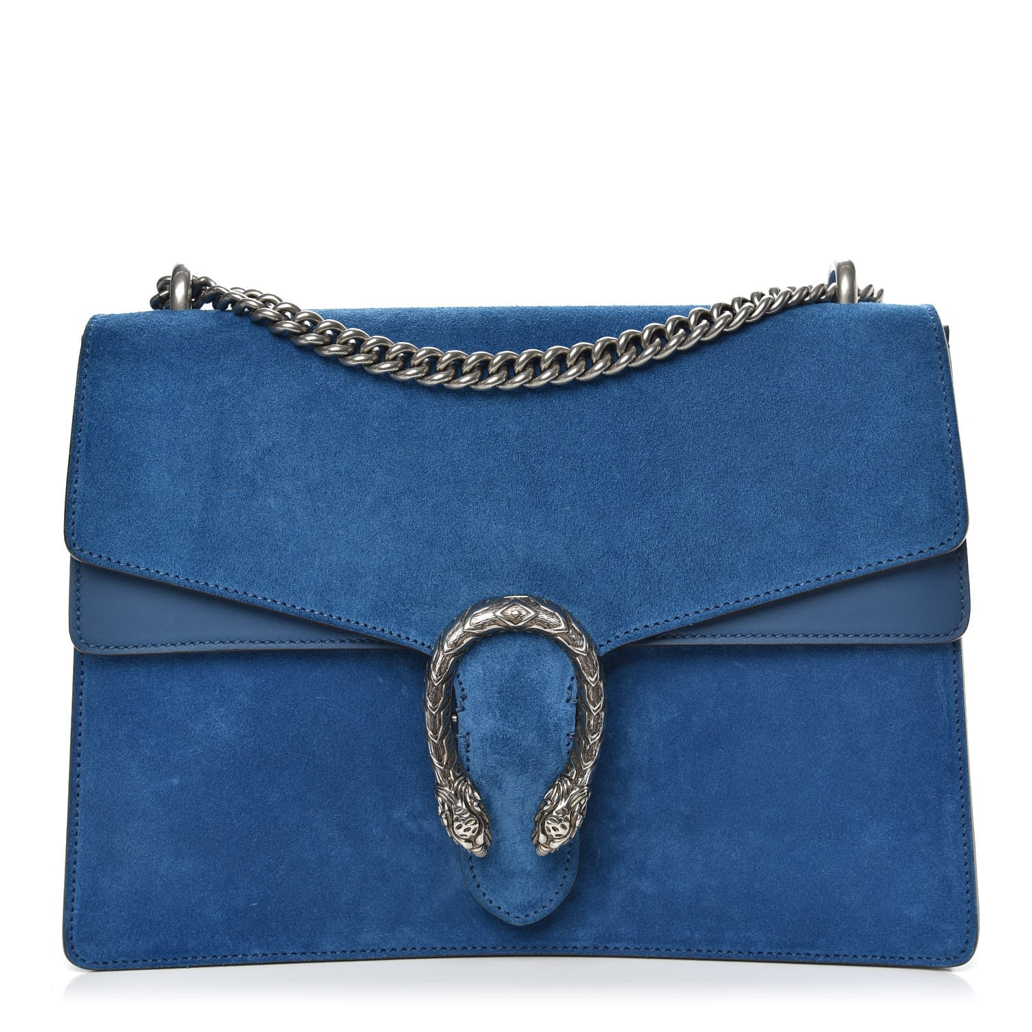 Gucci Suede Medium Dionysus Shoulder Bag Blue 1 of 10
