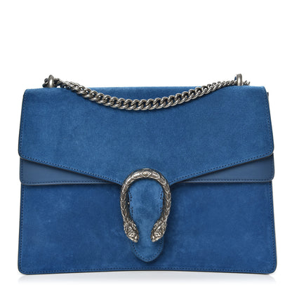 Gucci Suede Medium Dionysus Shoulder Bag Blue 1 of 10