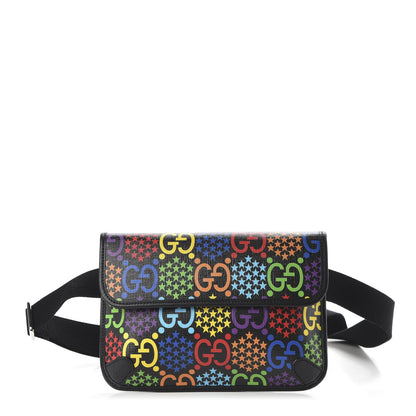 Gucci GG Supreme Monogram Psychedelic Slim Belt Bag Black 1 of 9