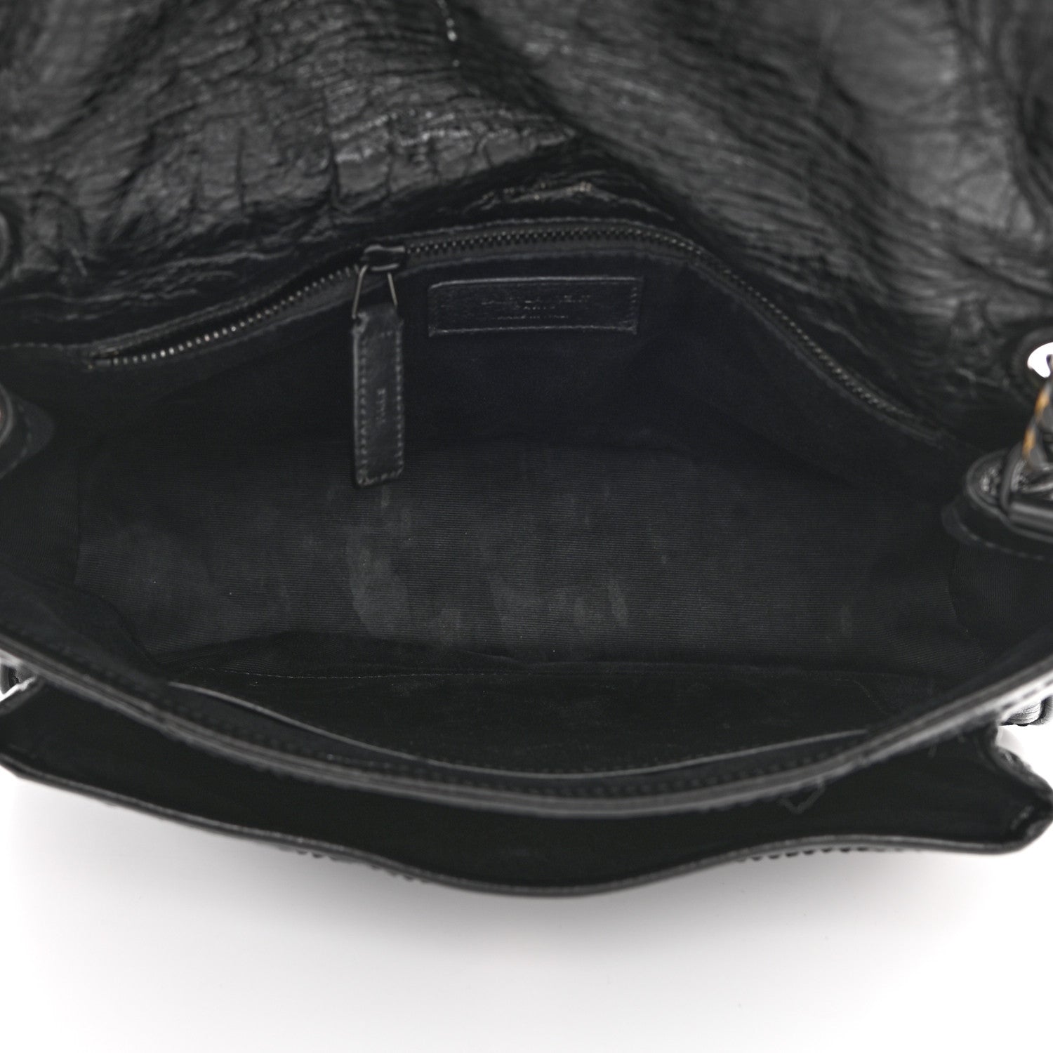 Saint Laurent Crinkled Calfskin Matelasse Monogram Medium Niki Chain Satchel Black 9 of 23