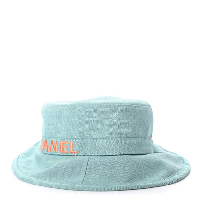 Chanel Denim CC Bucket Hat M Light Blue 1 of 8