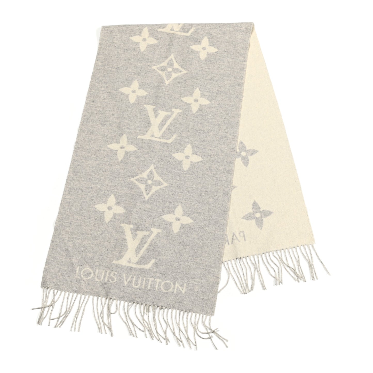 Cashmere Monogram Reykjavik Scarf Grey