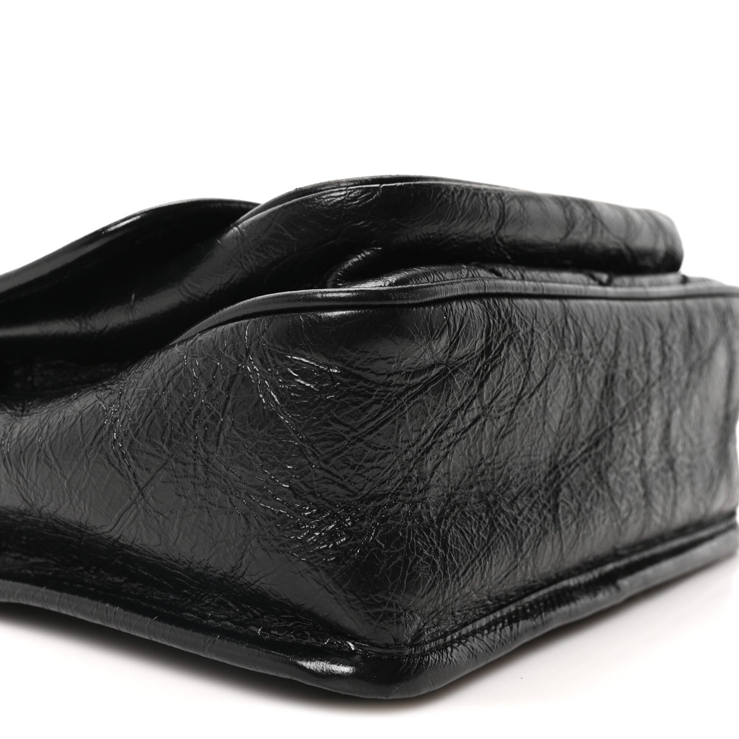 Saint Laurent Crinkled Calfskin Matelasse Monogram Baby Niki Chain Satchel Black 9 of 10